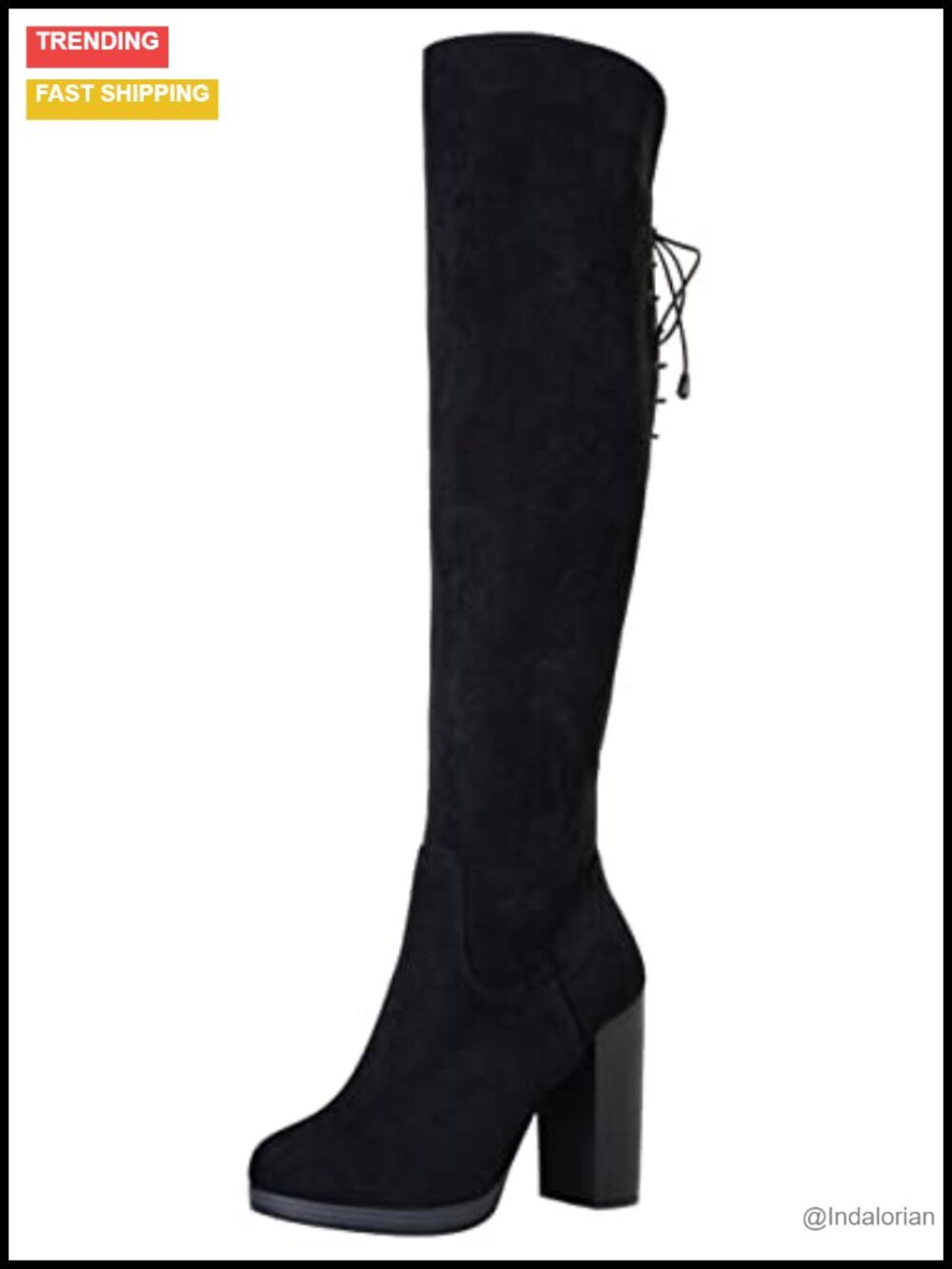Faux Suede Thigh High Chunky Platform Over the Knee Boots